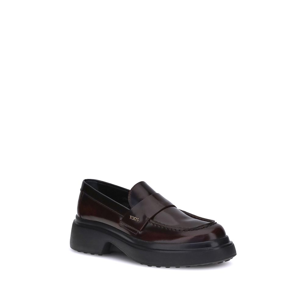 Tod's Brown Rubber Platform Loafers